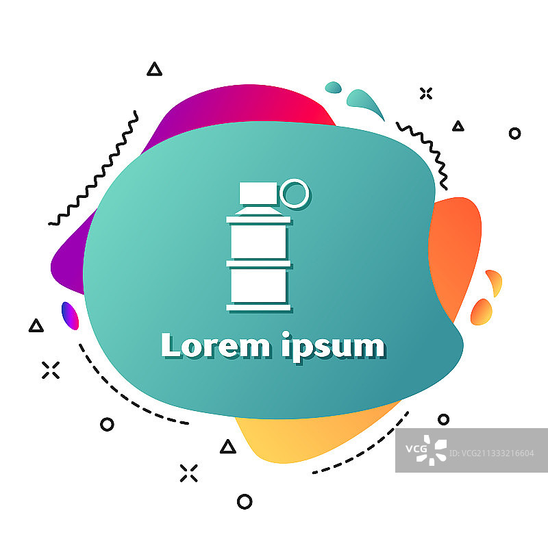 白色手榴弹图标，在白色背景上隔离图片素材