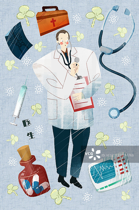 医生插画图片素材