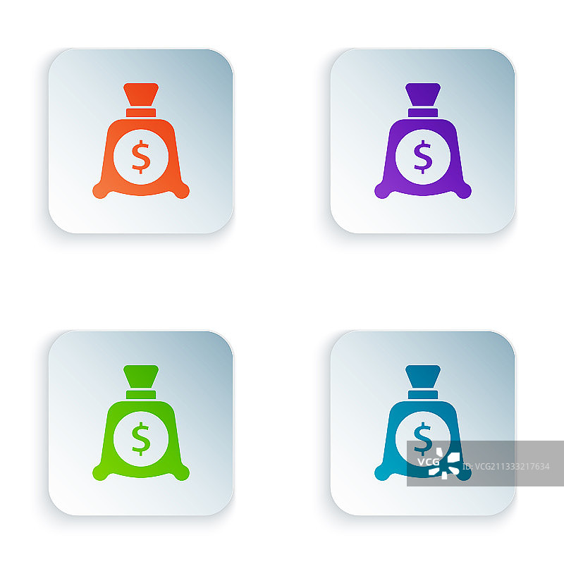 彩色钱袋图标图片素材