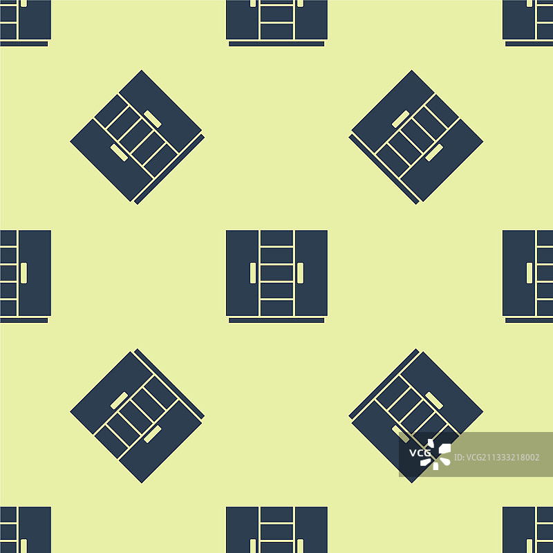 蓝色衣柜图标无缝图案图片素材