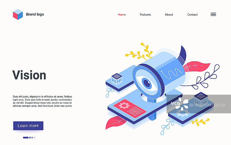 2.5D数字视觉技术引导页图片素材