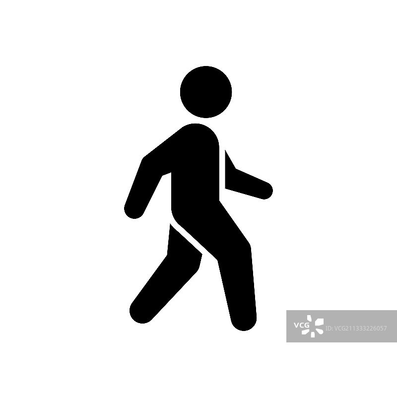 行人字形图标或步行概念图片素材
