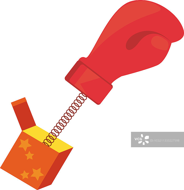 惊喜盒子里的拳击手套图标图片素材
