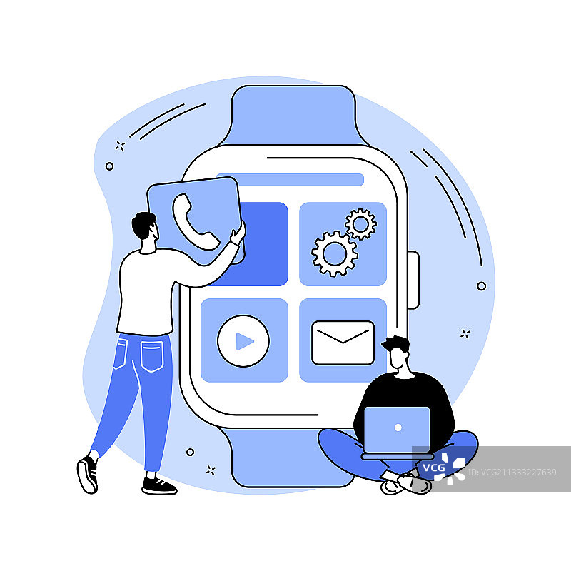 智能手表移动应用开发抽象概念图片素材