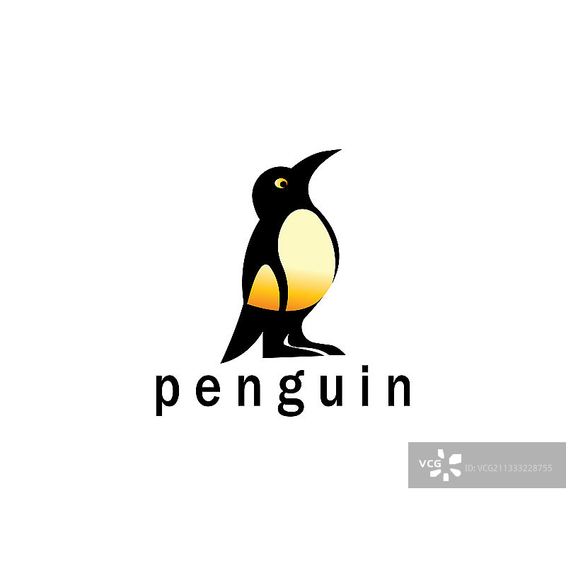 独特的创意抽象企鹅logo图片素材