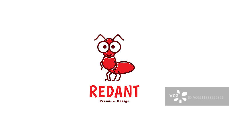 卡通红色蚂蚁Logo设计图片素材