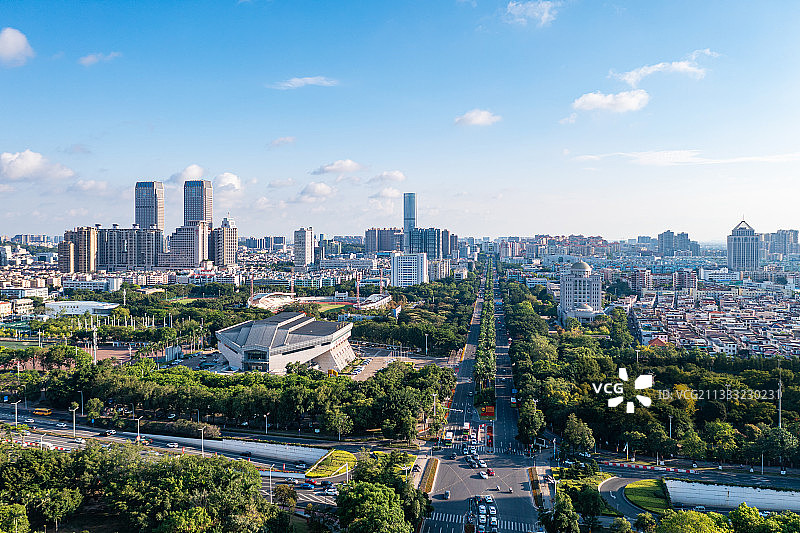 中山市孙文公园兴中道中轴线城市风光图片素材
