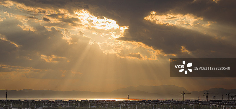 沐浴金辉图片素材