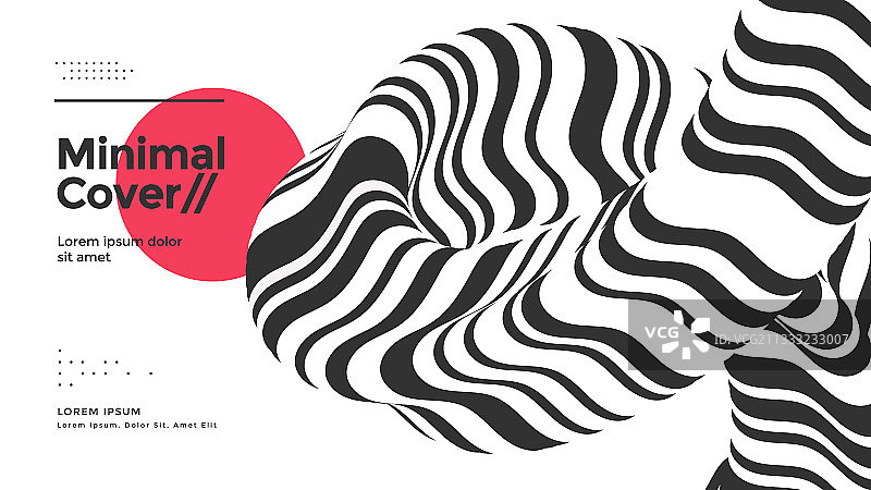 具有光学流体波纹的黑白背景图片素材