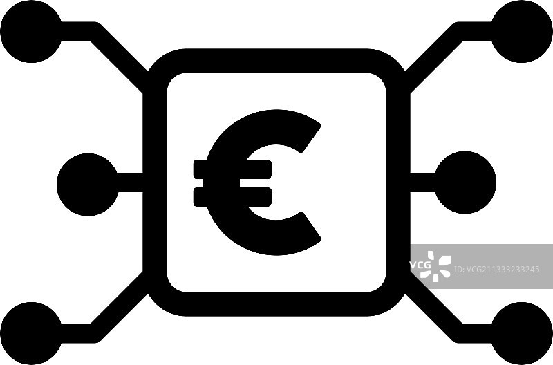 数字欧元硬币图标图片素材
