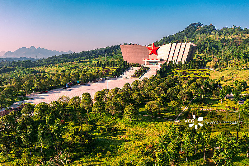 航拍红军长征湘江战役纪念园图片素材