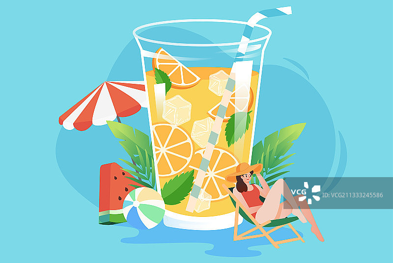 夏季度假旅行插画图片素材