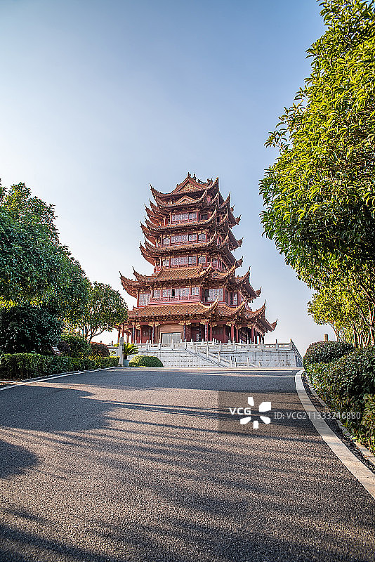 中国湖南省郴州市五岭公园五岭阁图片素材