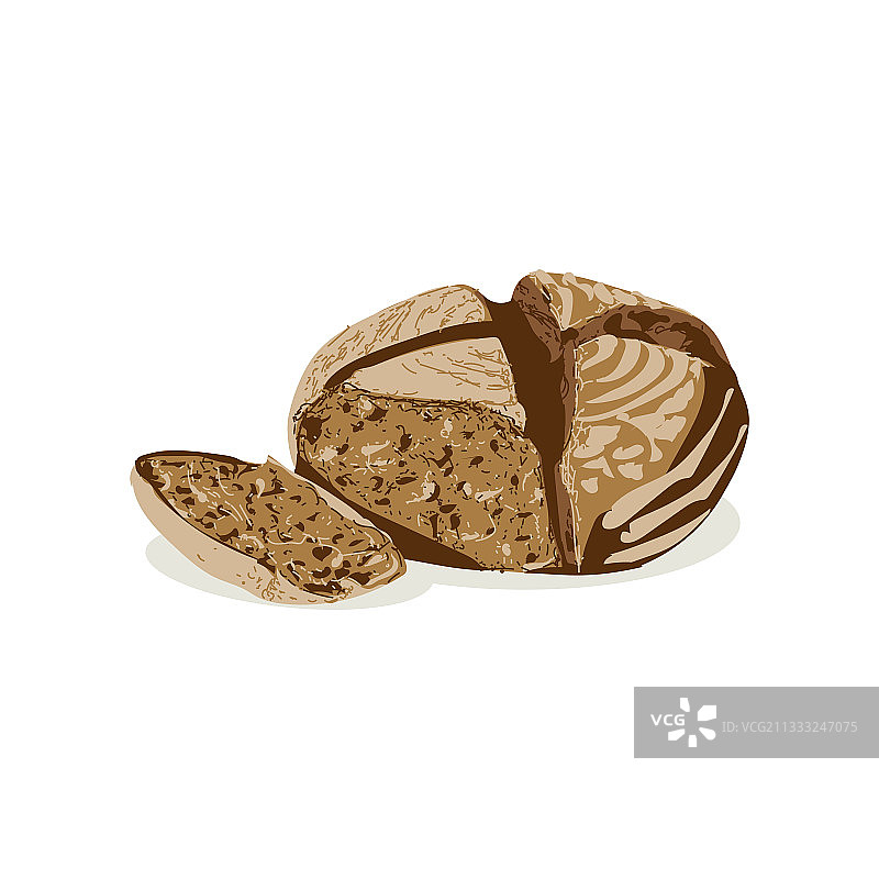 完整的圆形黑麦面包图片素材