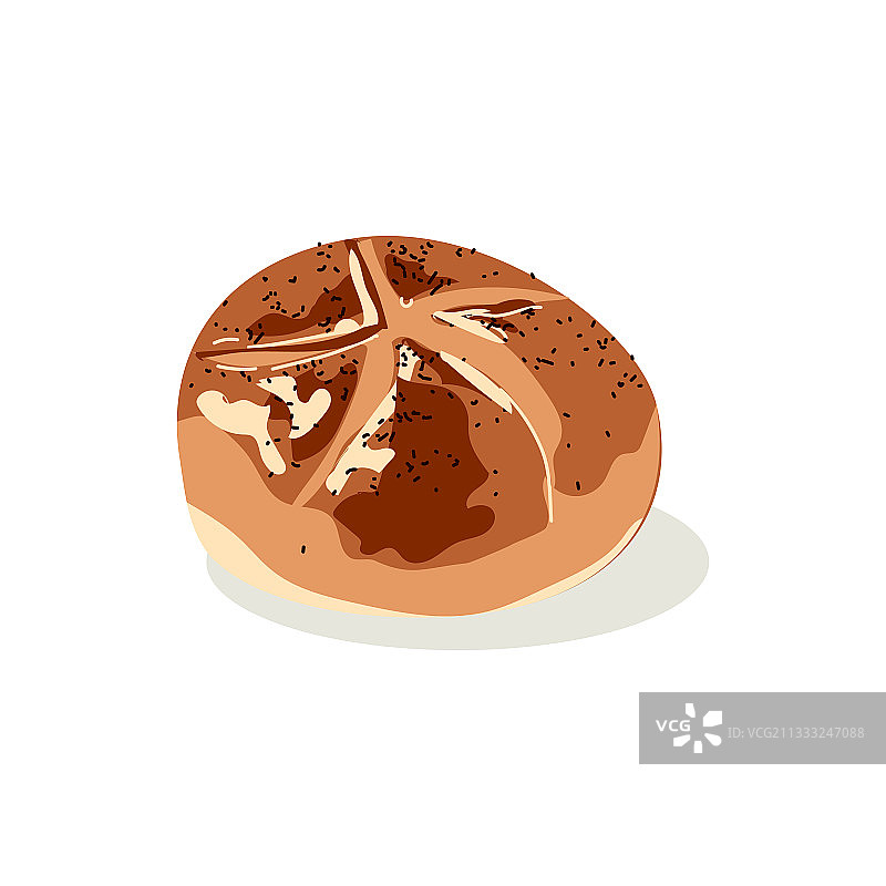 完整的圆形黑麦面包图片素材