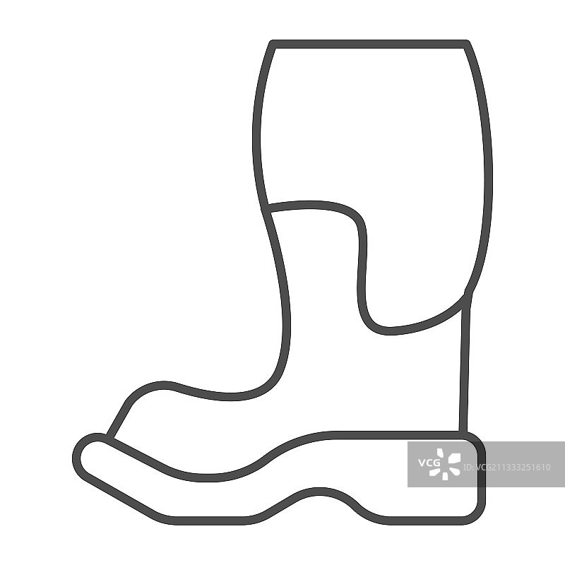 感恩节细线橡胶靴子图标图片素材