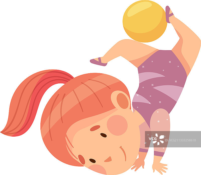 小女孩表演艺术体操图片素材