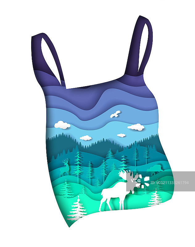 自然塑料污染概念图片素材