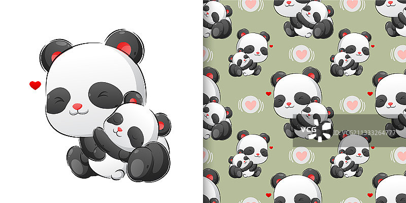 手绘熊猫睡眠图片素材