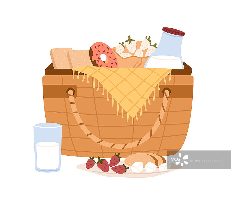 无酒精野餐篮组合图片素材