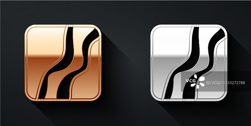 金色银色蛇爪脚印图标图片素材