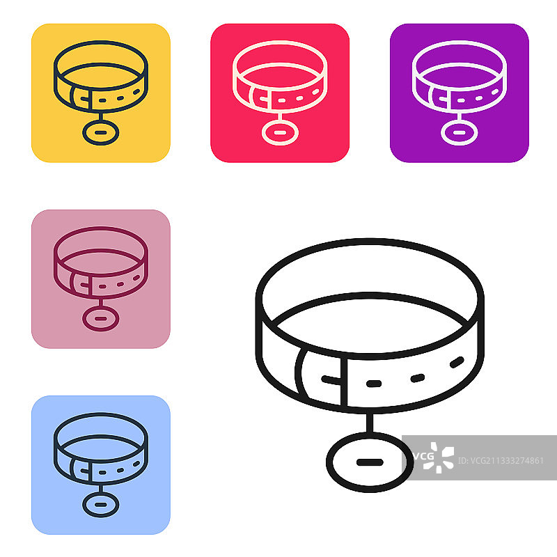 黑色线条带姓名牌的衣领图标图片素材