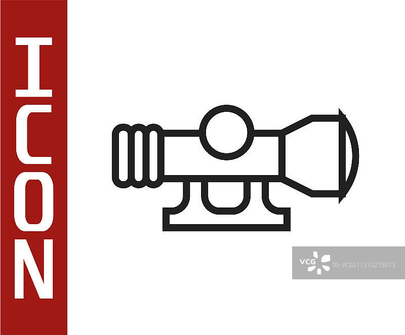 黑色线条狙击步枪瞄准镜图标图片素材