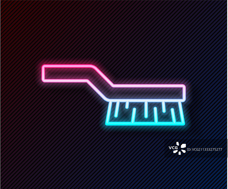 发光霓虹灯线条台球桌刷子图标图片素材