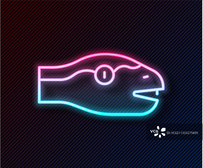 发光霓虹线蛇图标图片素材