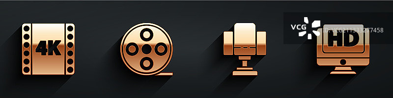 4K电影胶片卷轴素材图片素材