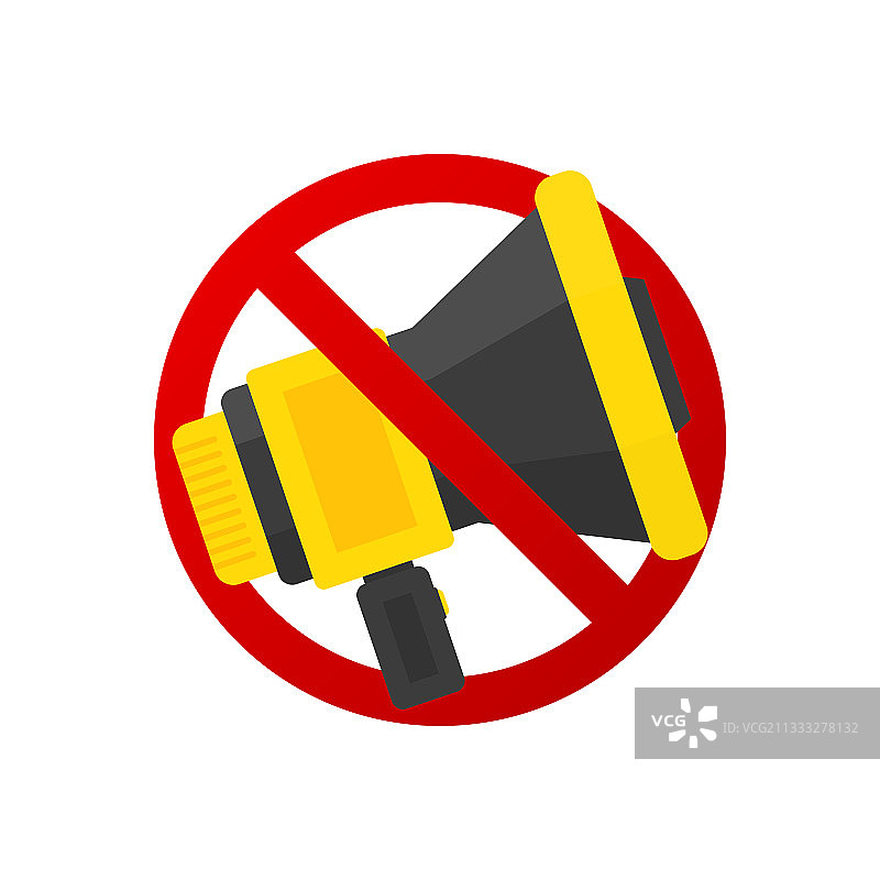 禁用扩音器静音图标扁平风格图片素材