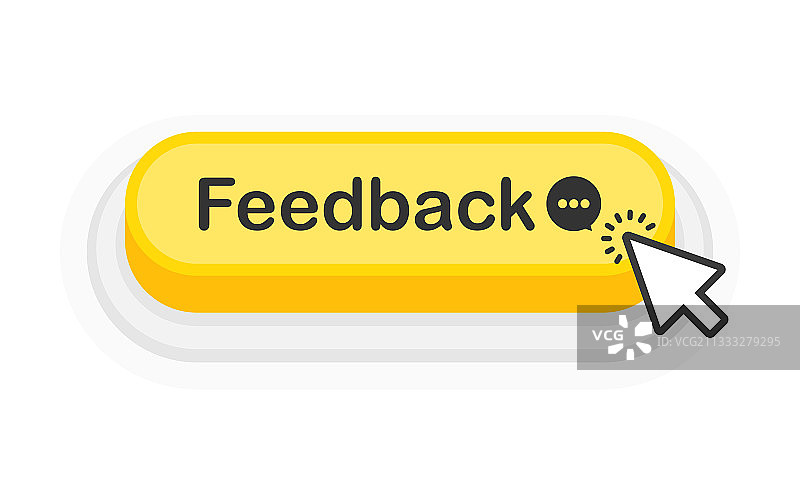 扁平风格黄色3D反馈按钮图片素材