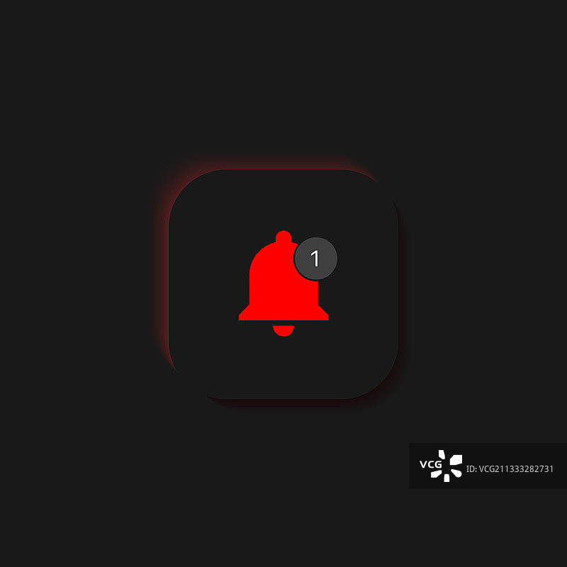 带通知的铃铛按钮图标图片素材