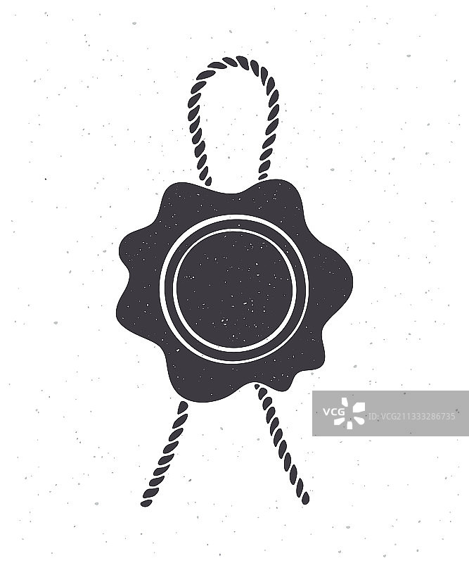 复古火漆封蜡和麻绳轮廓图片素材