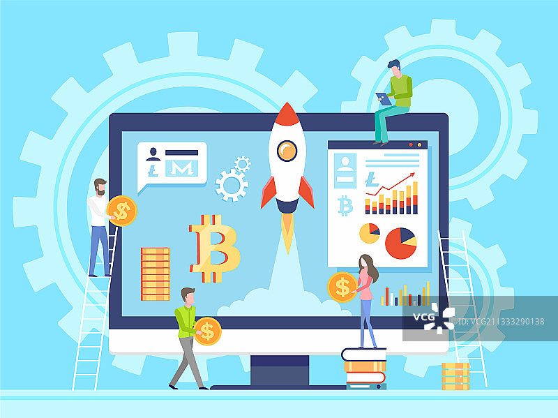 加密货币交易网站banner区块链图片素材