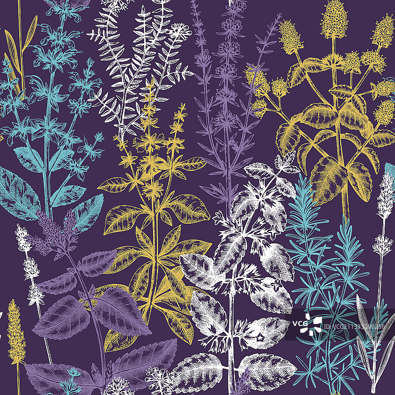 手绘薄荷润唇膏无缝图案图片素材