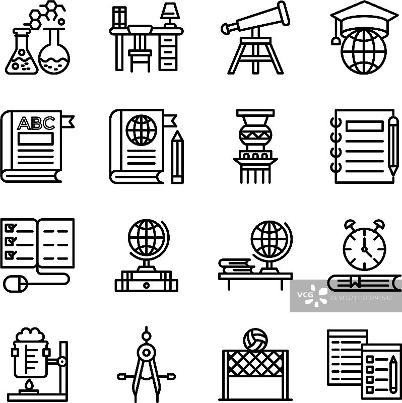 学习线性图标包图片素材