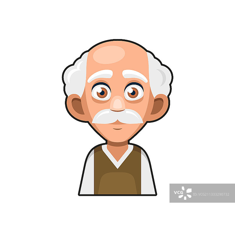 卡通风格的可爱老人头像图片素材