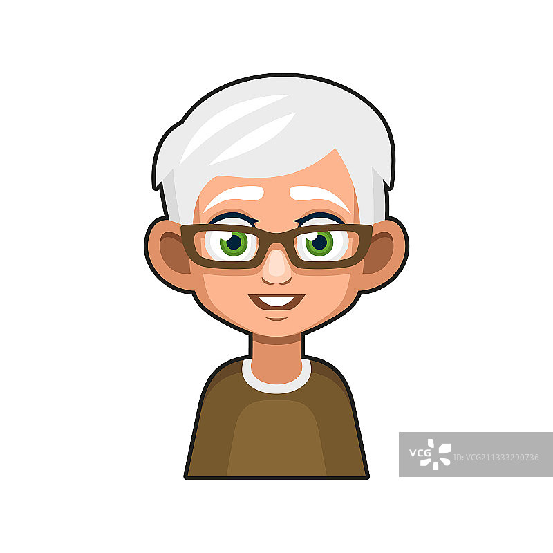 卡通风格的可爱老人头像图片素材