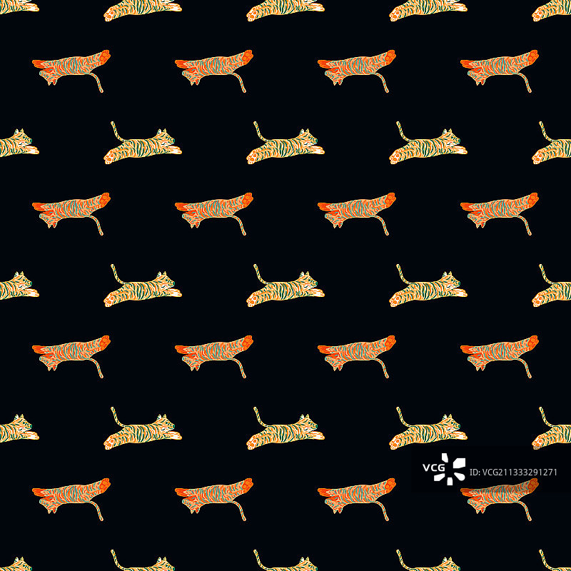 对比鲜明的深色涂鸦小图案无缝拼接图片素材