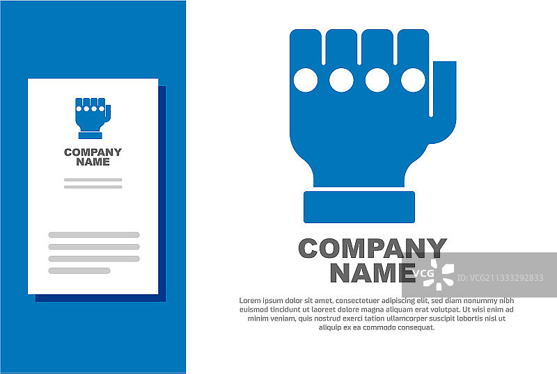 白色背景上的蓝色综合格斗手套图标图片素材