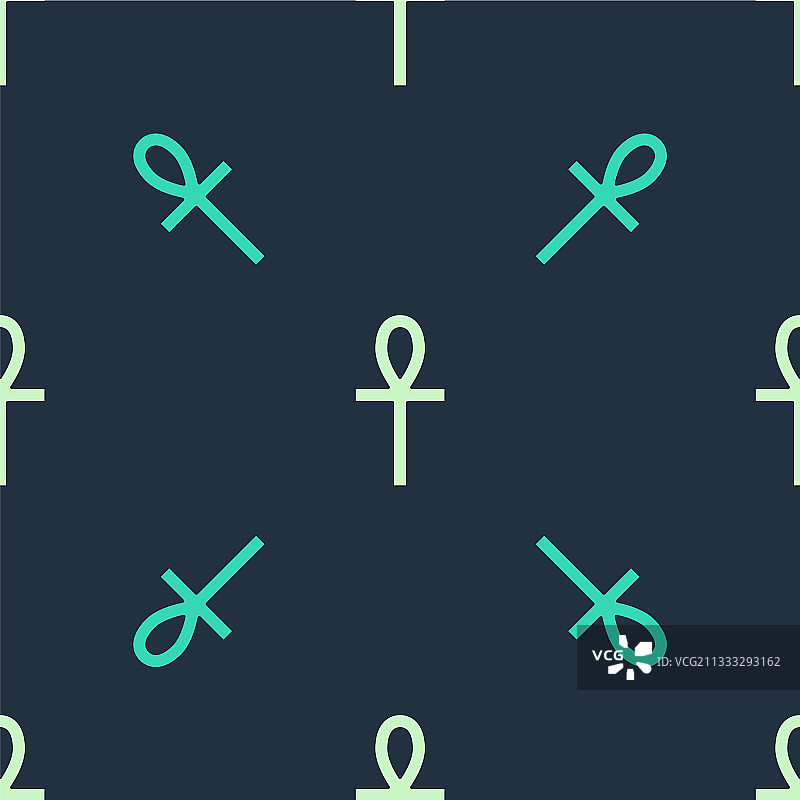 绿色和米色十字安卡图标，无缝隔离图片素材