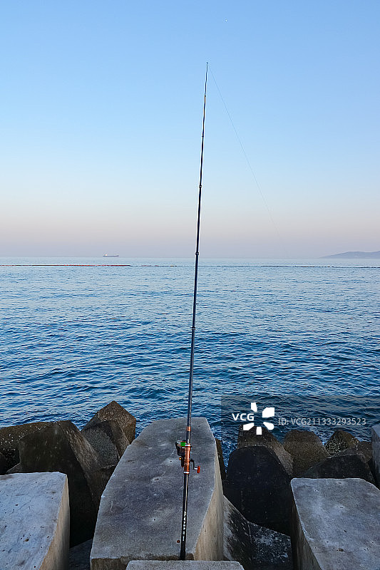 垂钓 钓鱼 海钓 海边的钓鱼竿图片素材