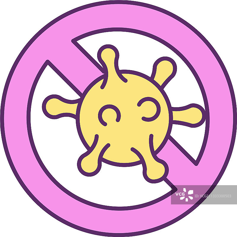 阻止冠状病毒传播RGB颜色图标图片素材