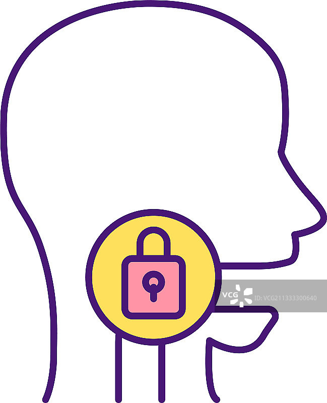 吞咽困难RGB颜色图标图片素材