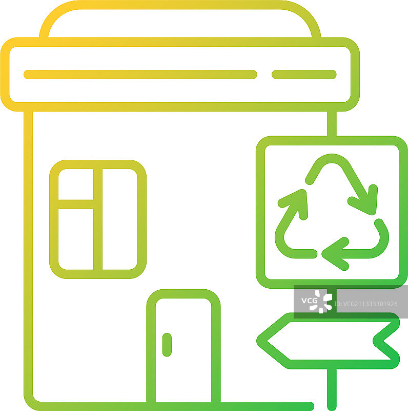 回收收集中心线性图标图片素材