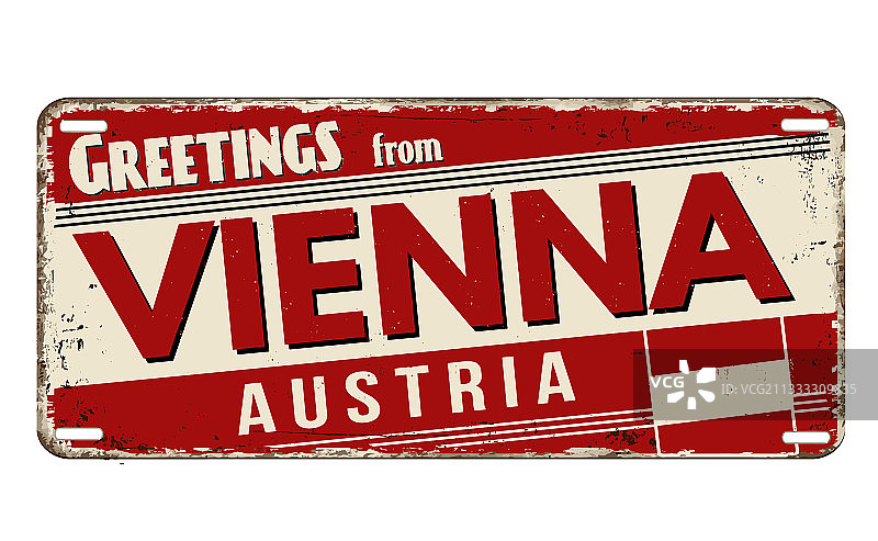 来自维也纳的复古铁牌图片素材