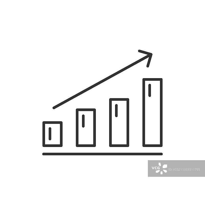 白色背景上的线性图表图标图片素材