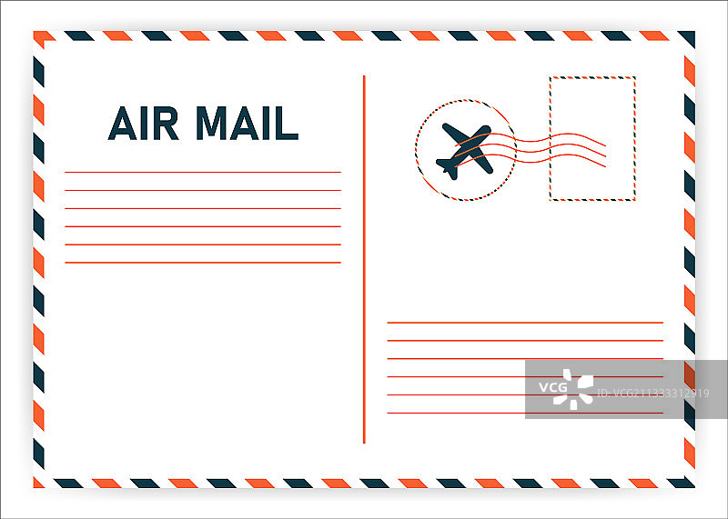 航空邮件明信片图片素材
