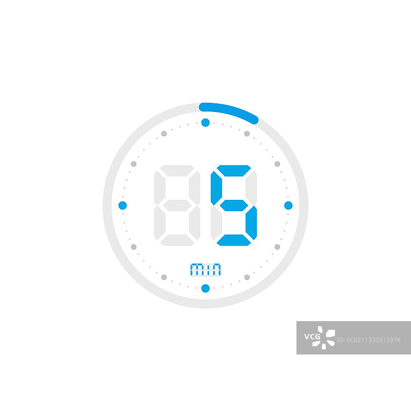 蓝色5分钟定时器时钟秒表图片素材